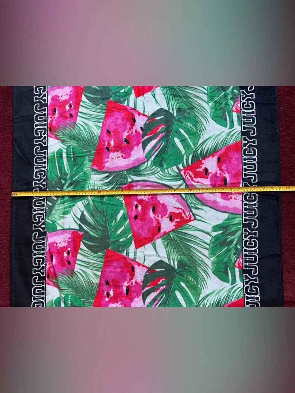 Juicy Couture Tropical Foliage Watermelon Beach Towel